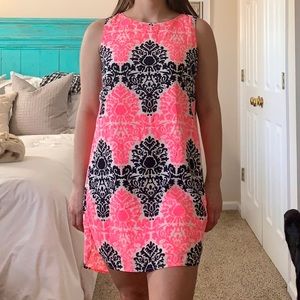 Monteau brand neon damask pattern dress
